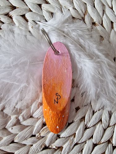 Schlüssel-/Taschenanhänger * Engel * handbemalt * Holz * Rosa-Pink * Herz